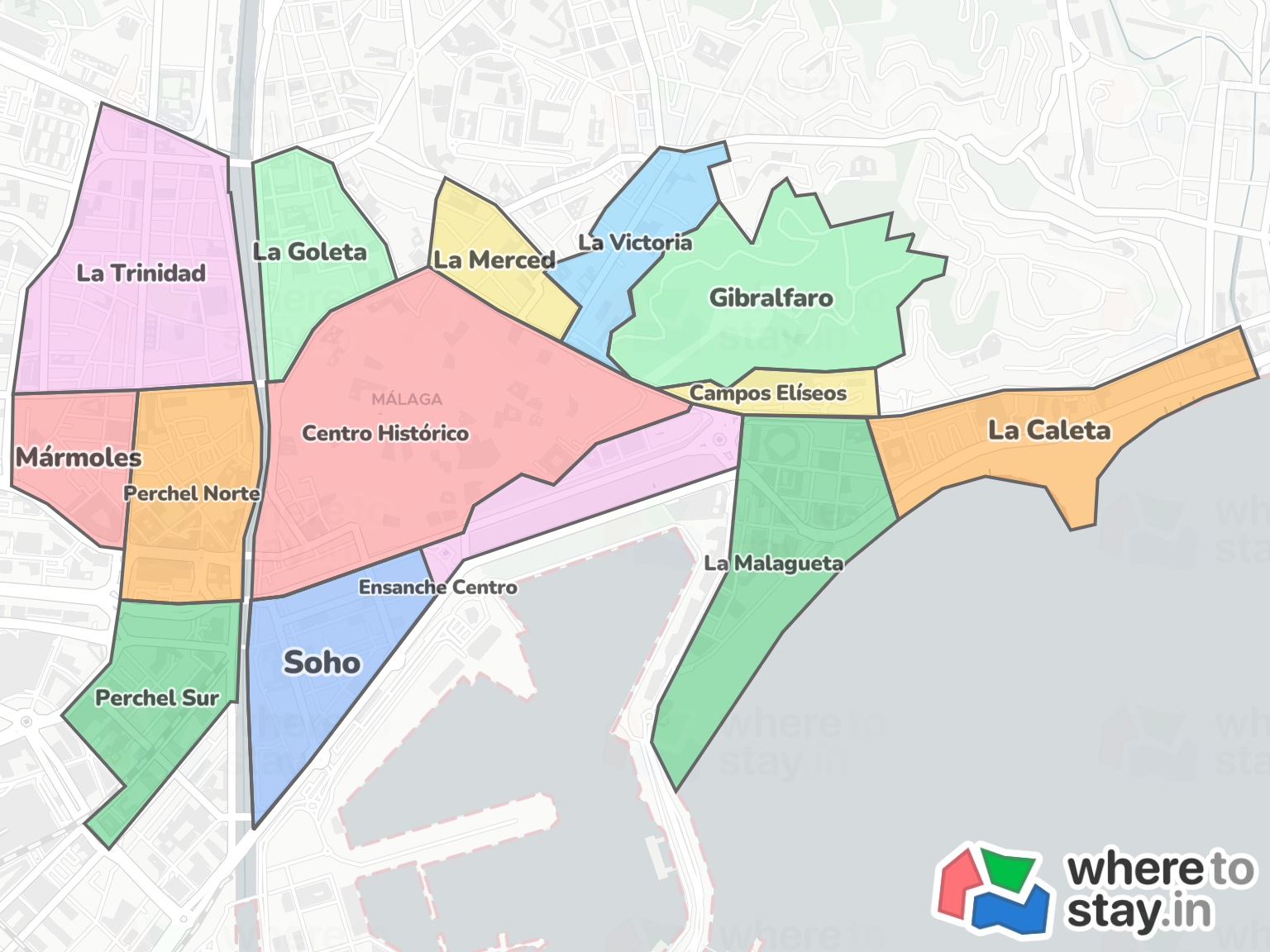 Malaga Neighborhood Map