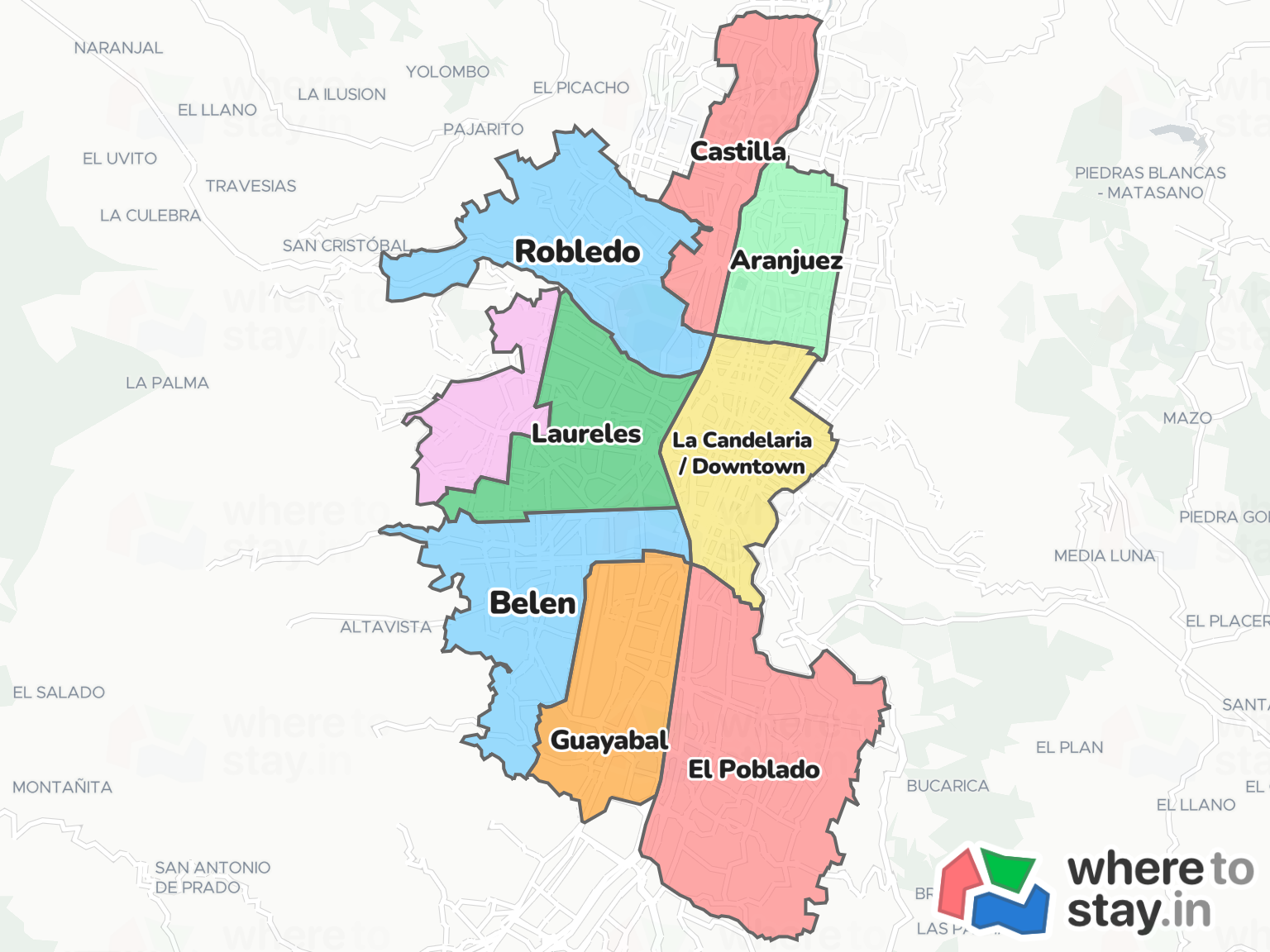 Medellín Neighborhood Map