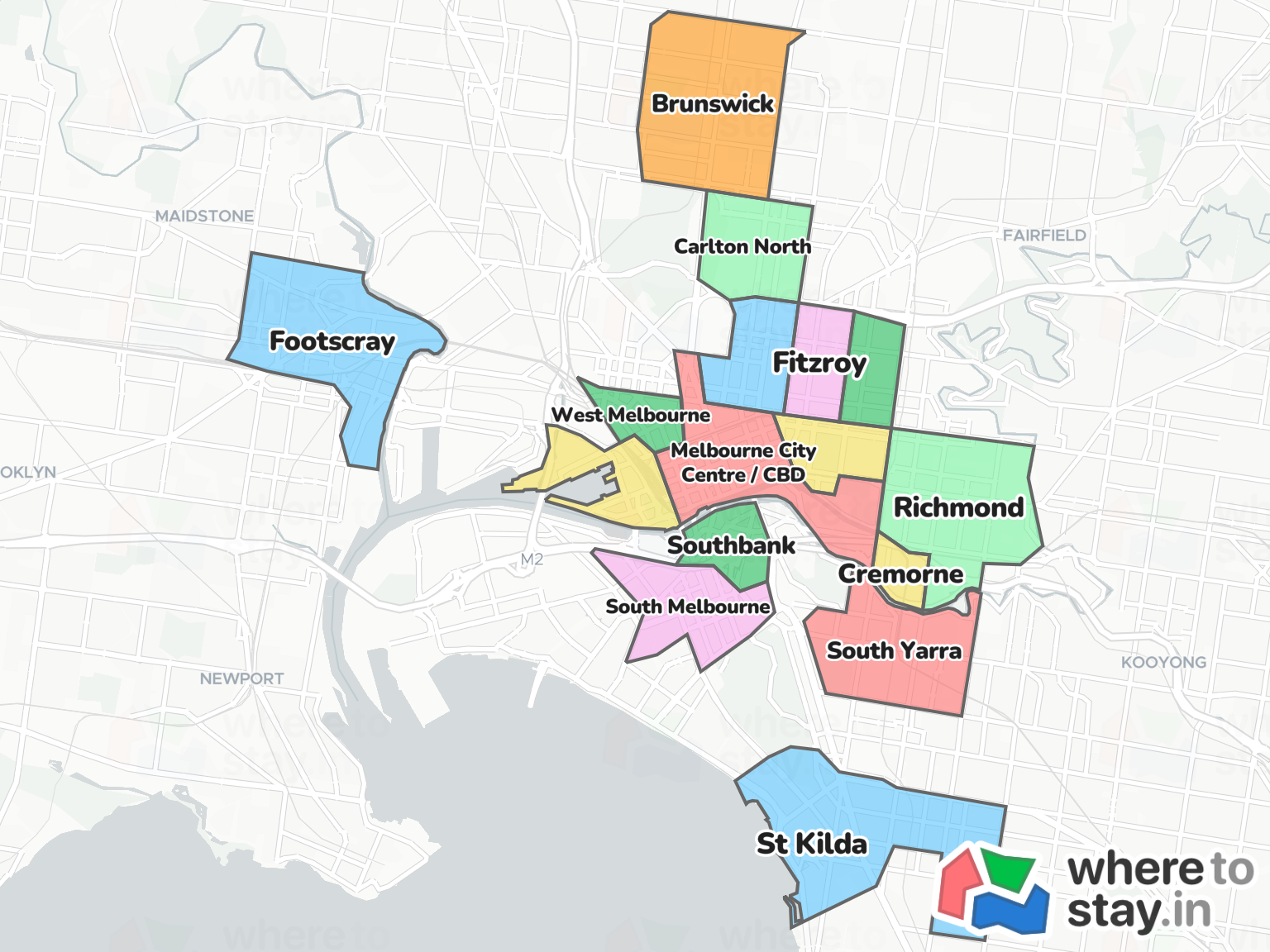 Melbourne Neighborhood Map