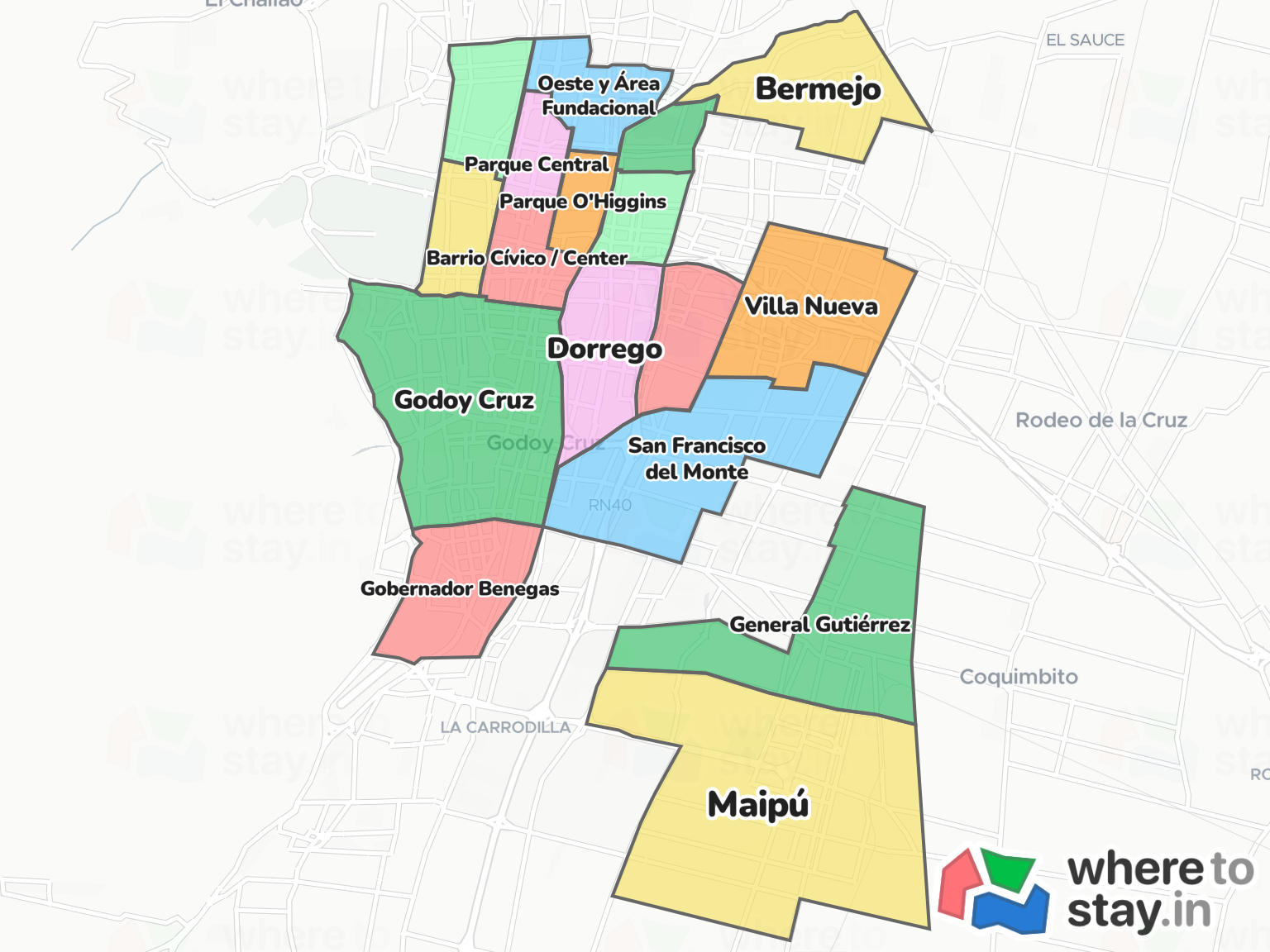 Mendoza Neighborhood Map