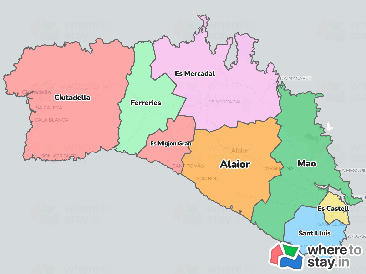 Menorca Neighborhood Map