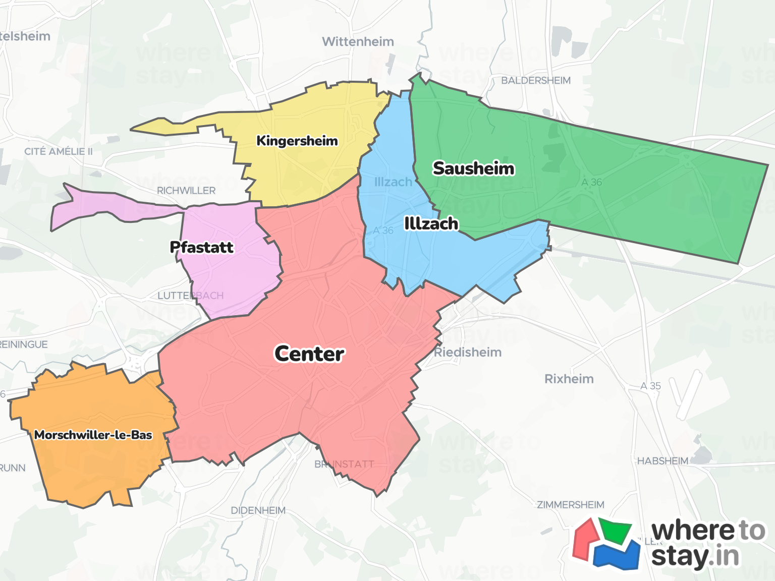 Mulhouse Neighborhood Map