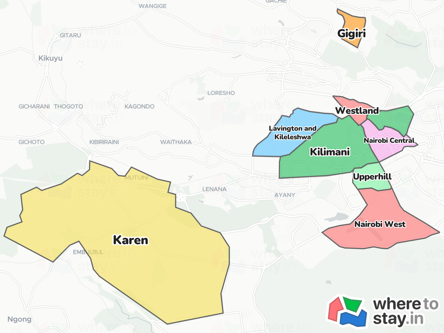 Nairobi Neighborhood Map