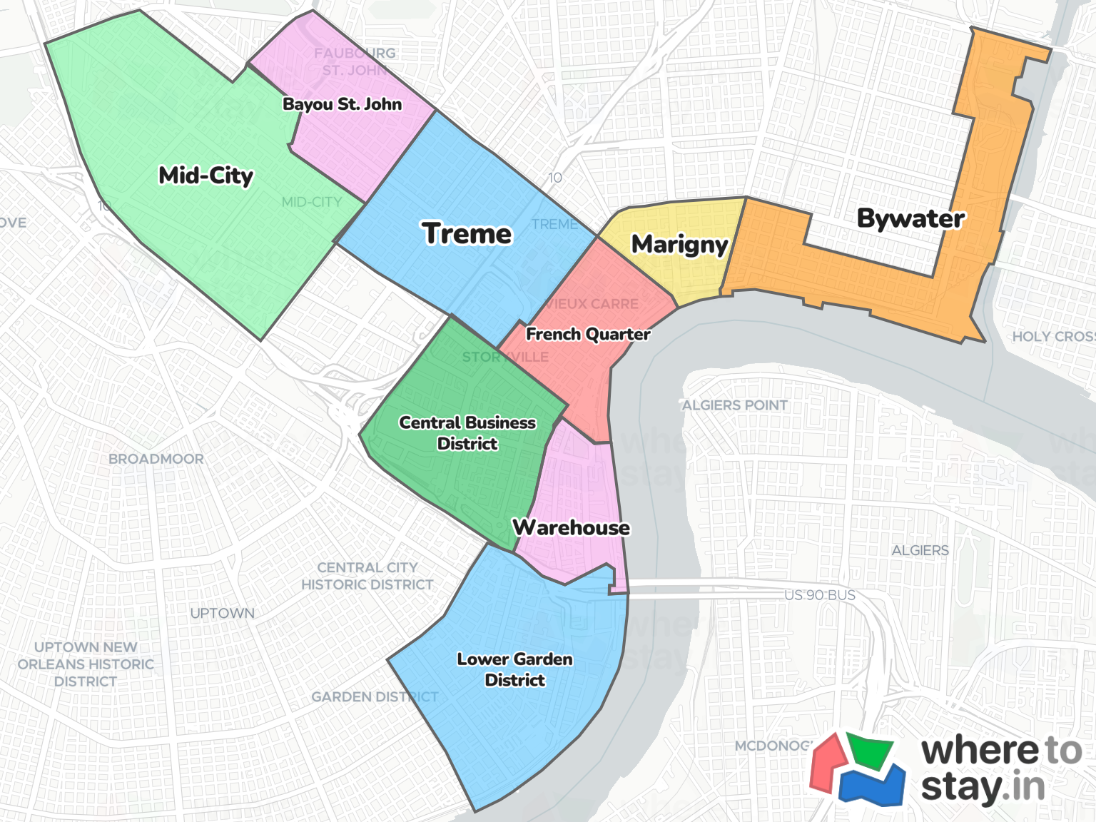 New Orleans Neighborhood Map