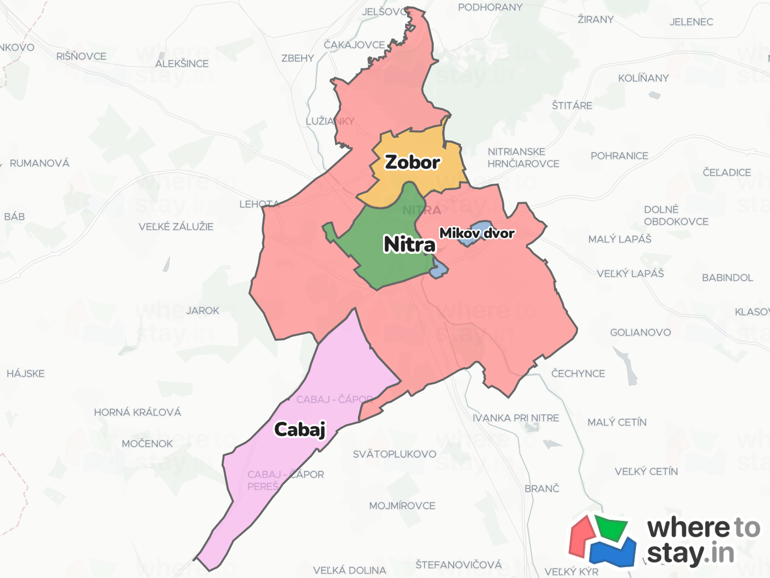 Nitra Neighborhood Map