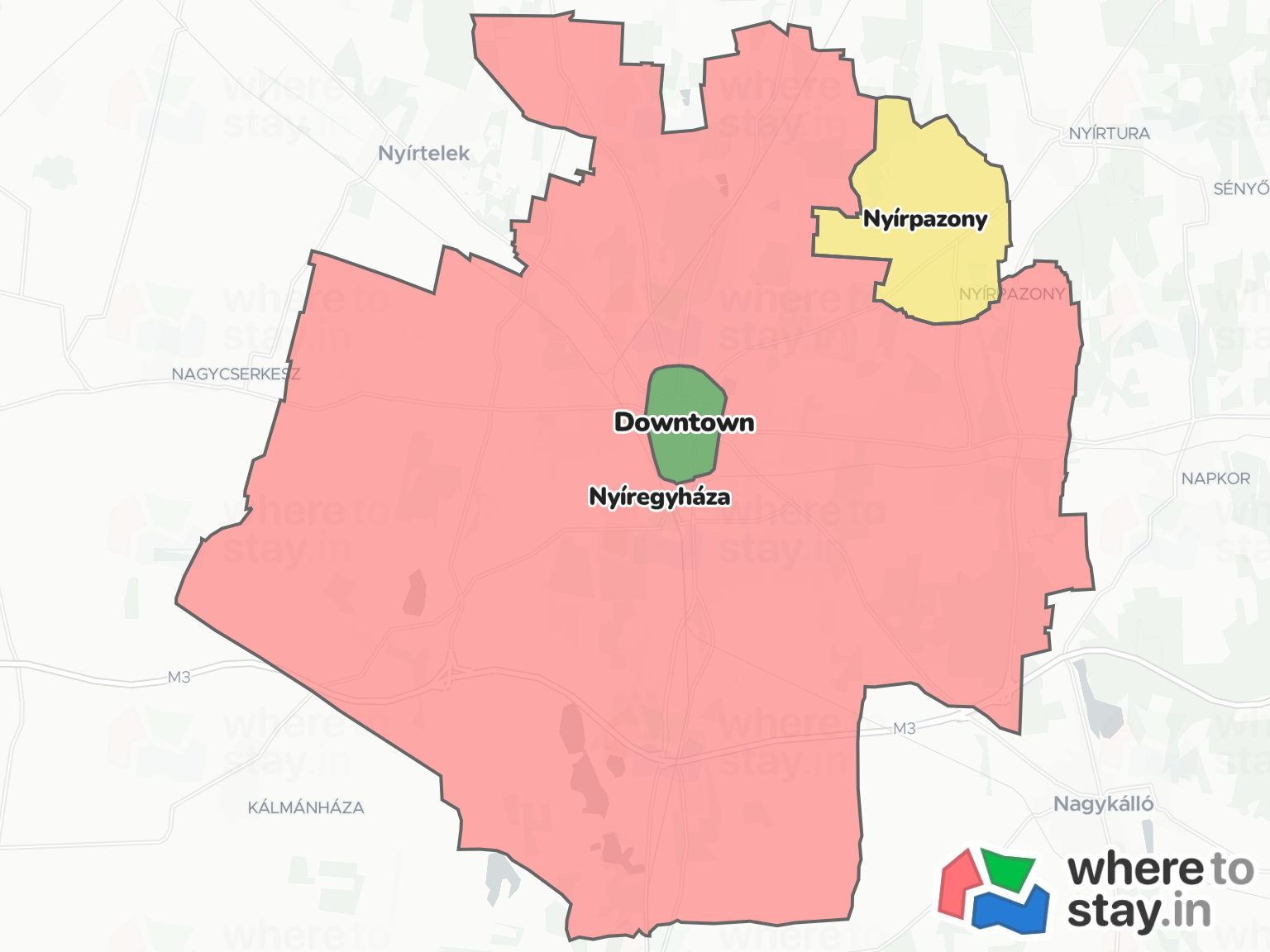 Nyíregyháza Neighborhood Map