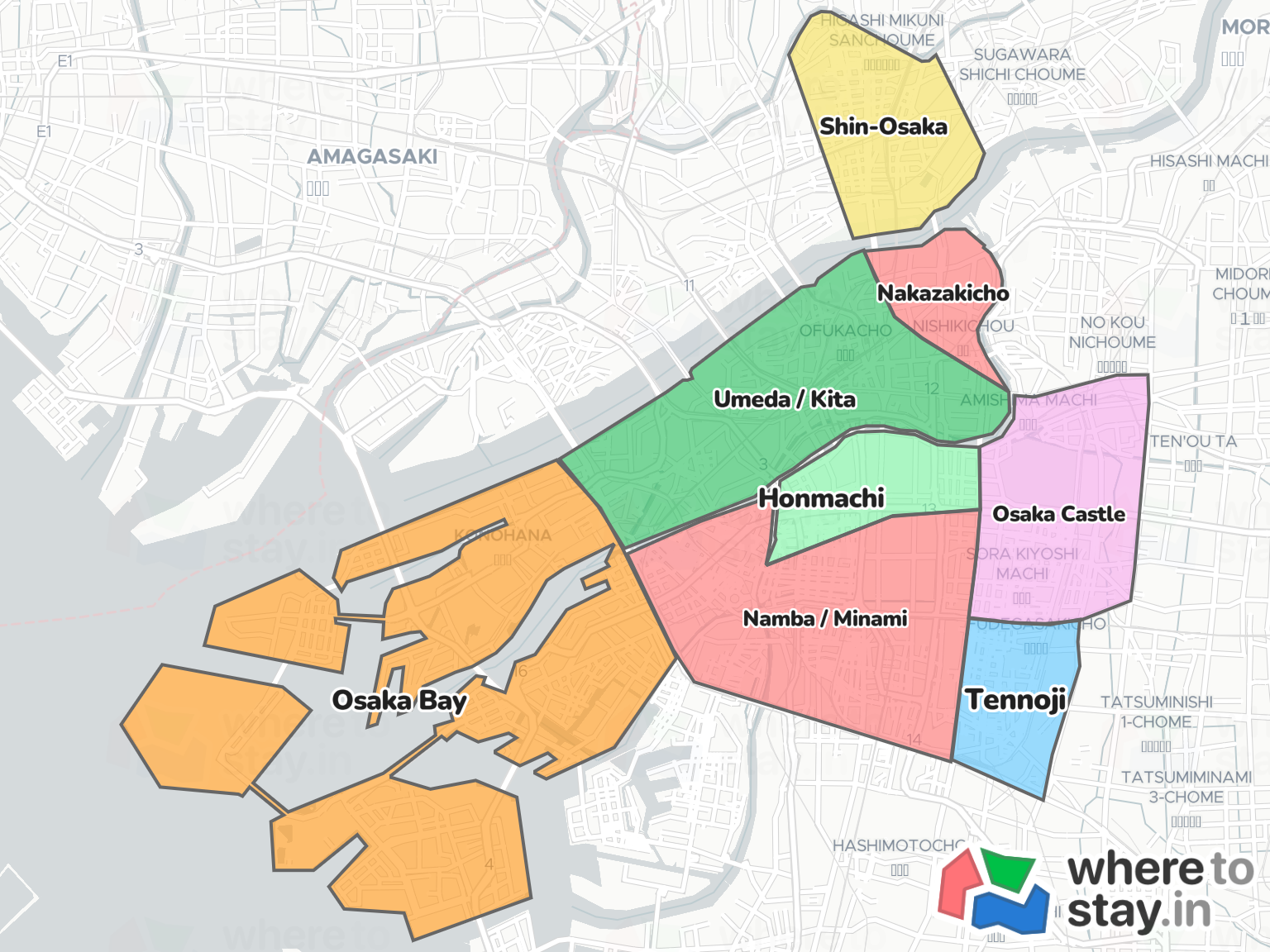 Osaka Neighborhood Map