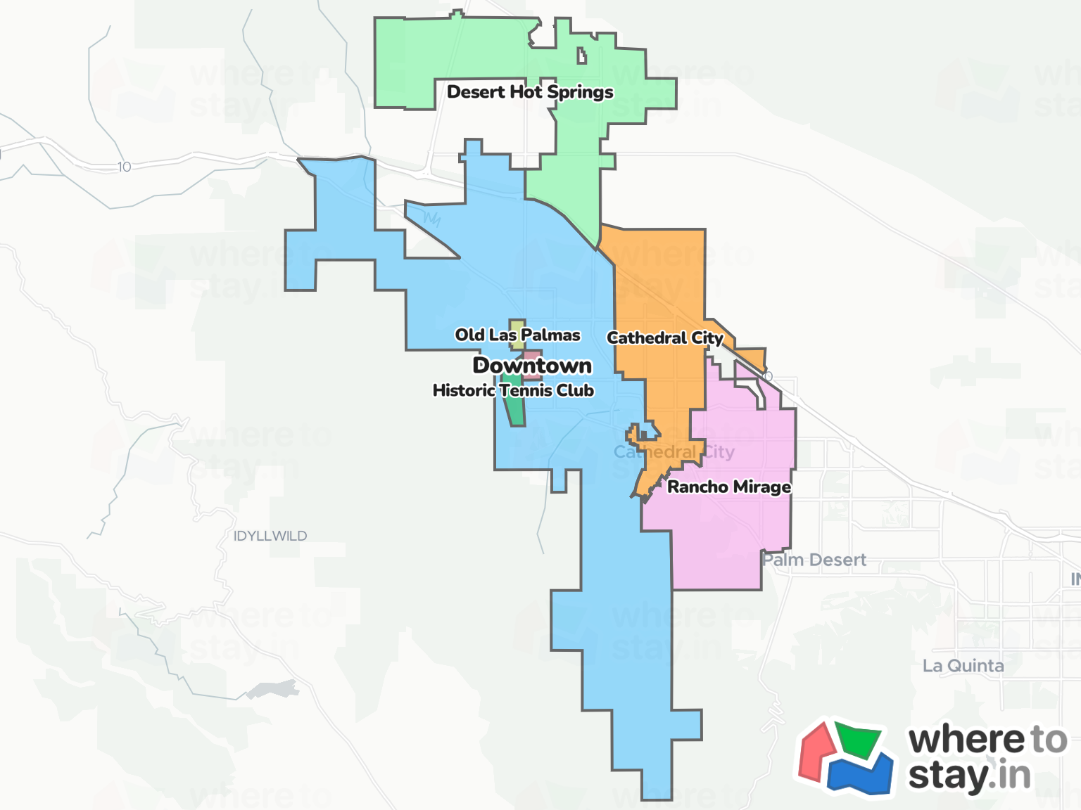 Palm Springs Neighborhood Map