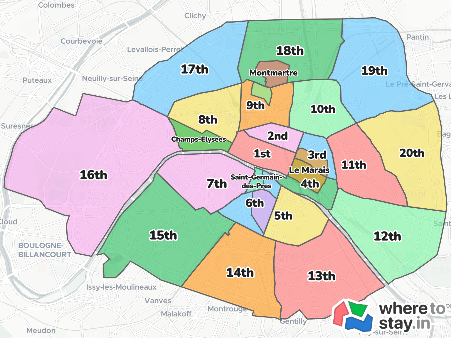 Paris Neighborhood Map