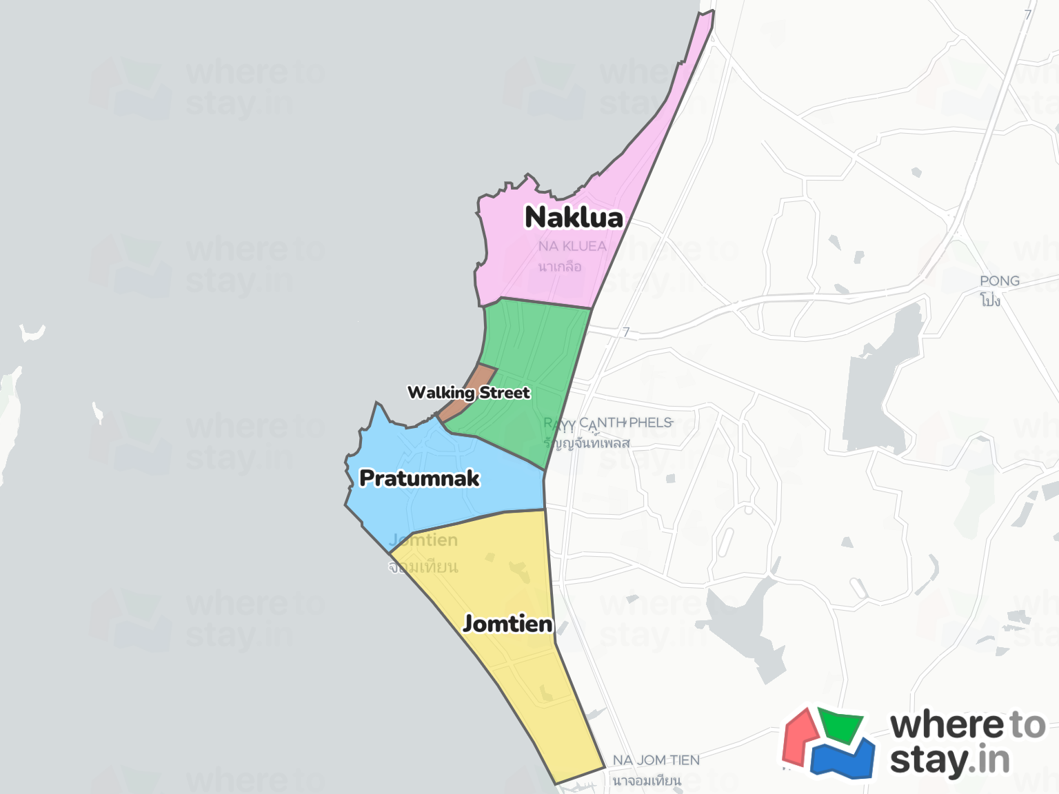 Pattaya Neighborhood Map