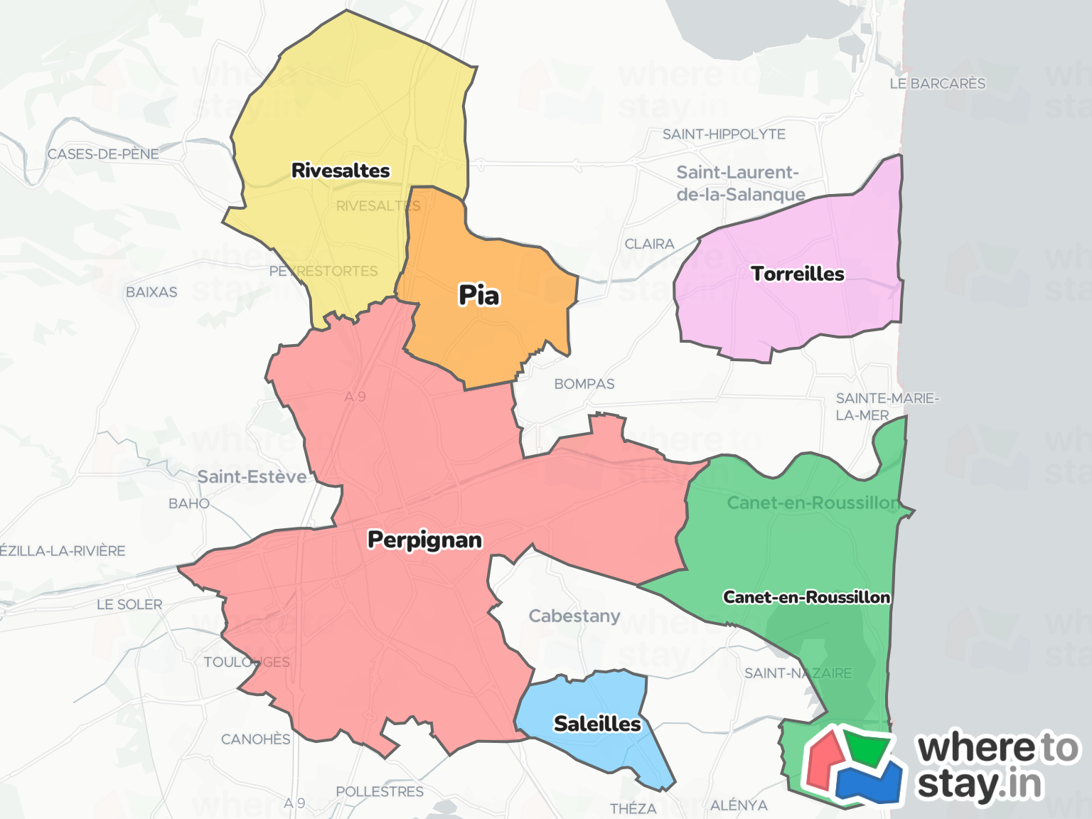 Perpignan Neighborhood Map