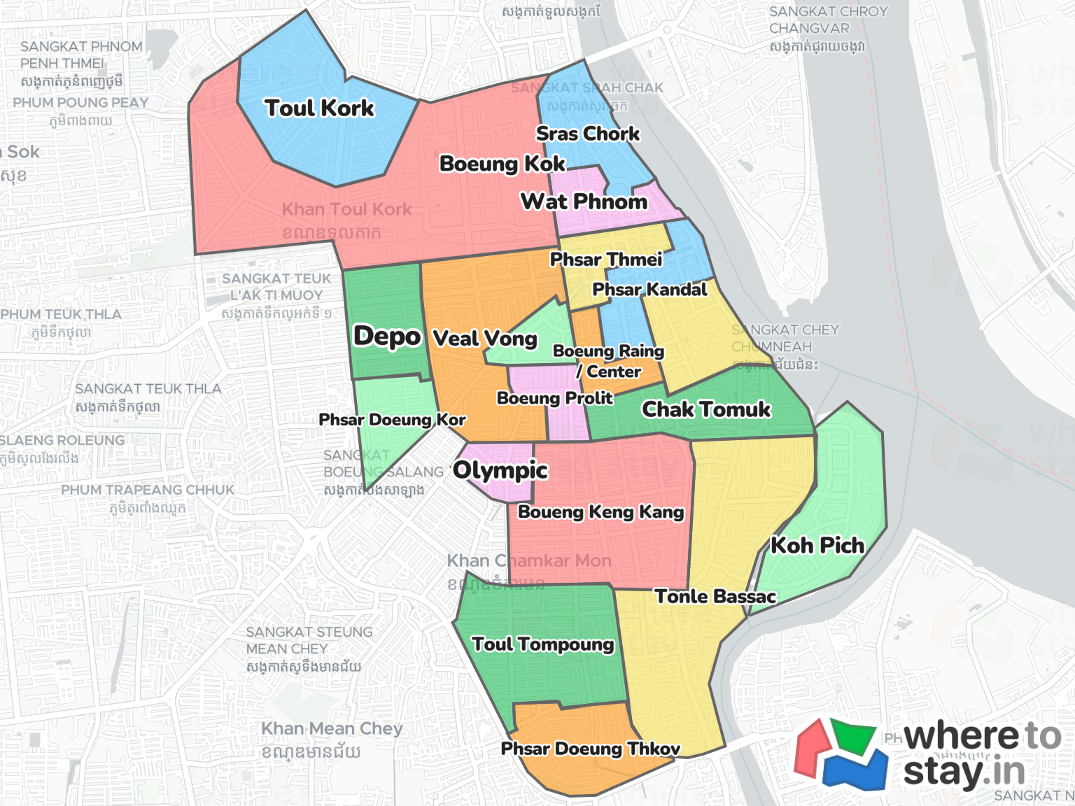 Phnom Penh Neighborhood Map