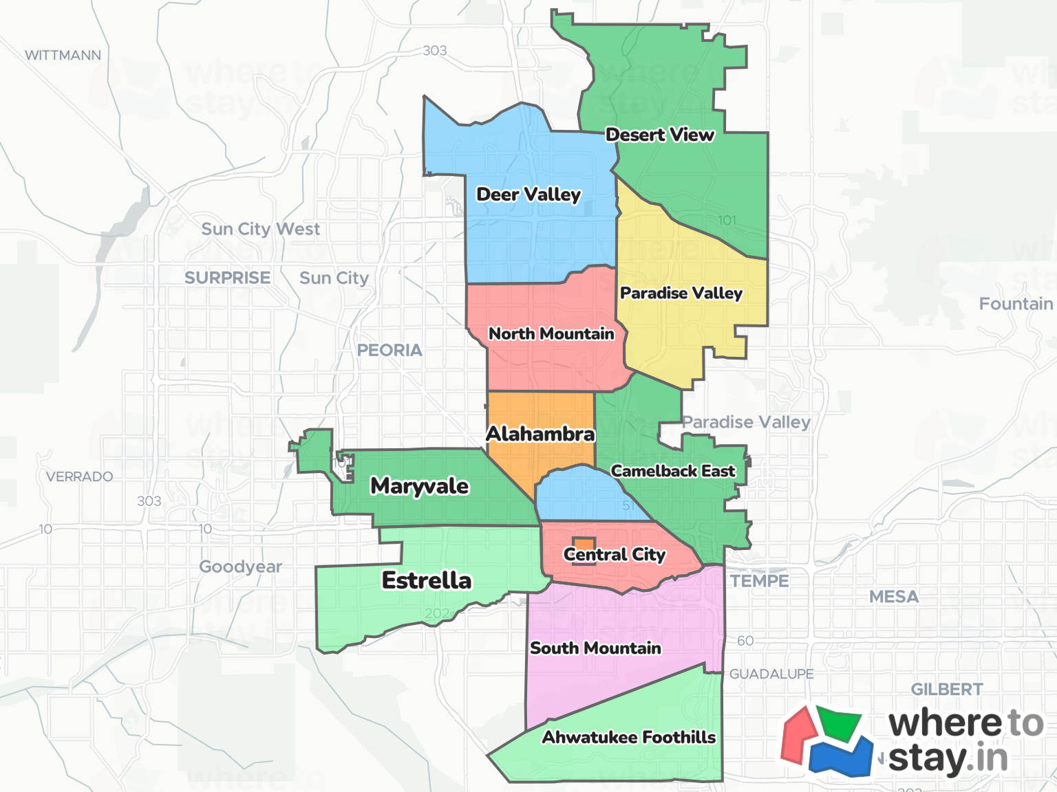 Phoenix Neighborhood Map