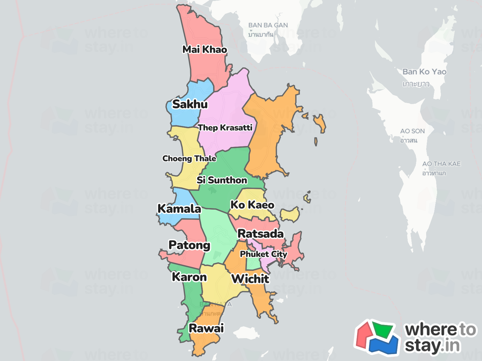 Phuket Island Neighborhood Map