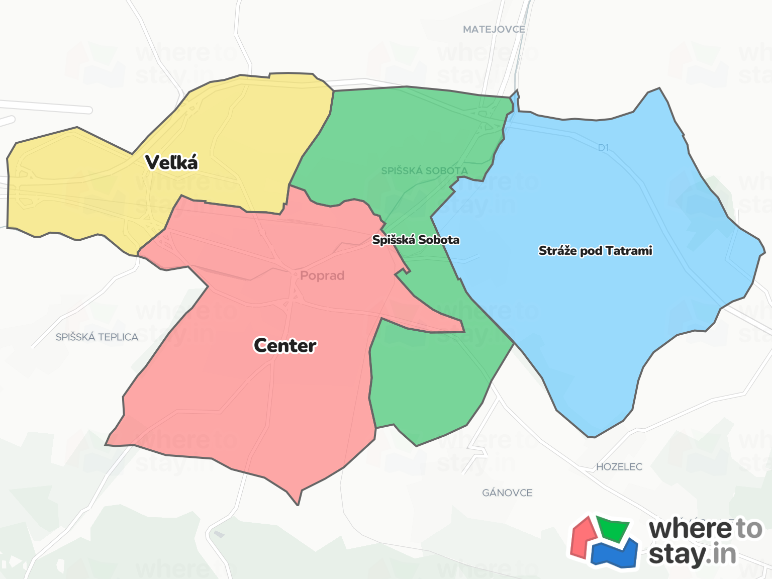 Poprad Neighborhood Map