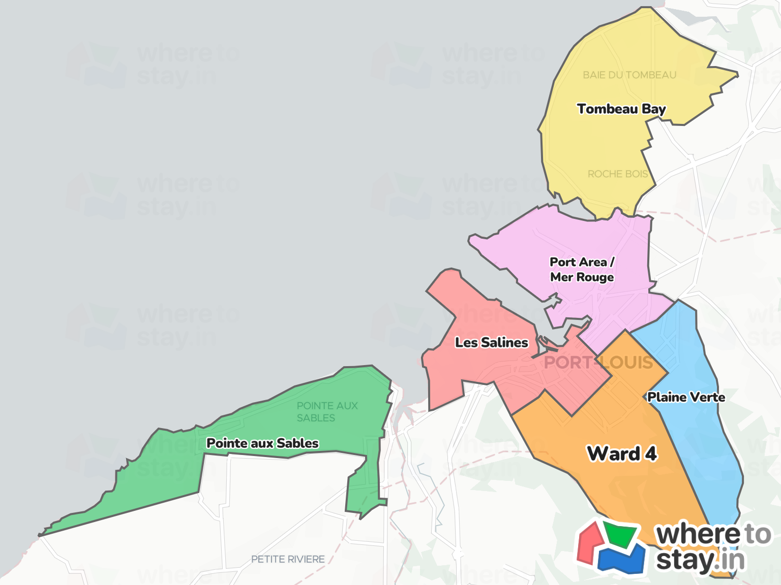 Port Louis Neighborhood Map