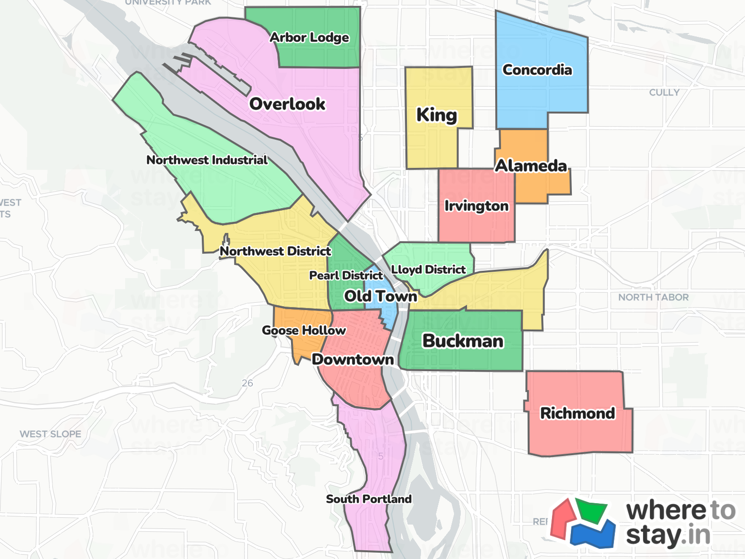 Portland Neighborhood Map