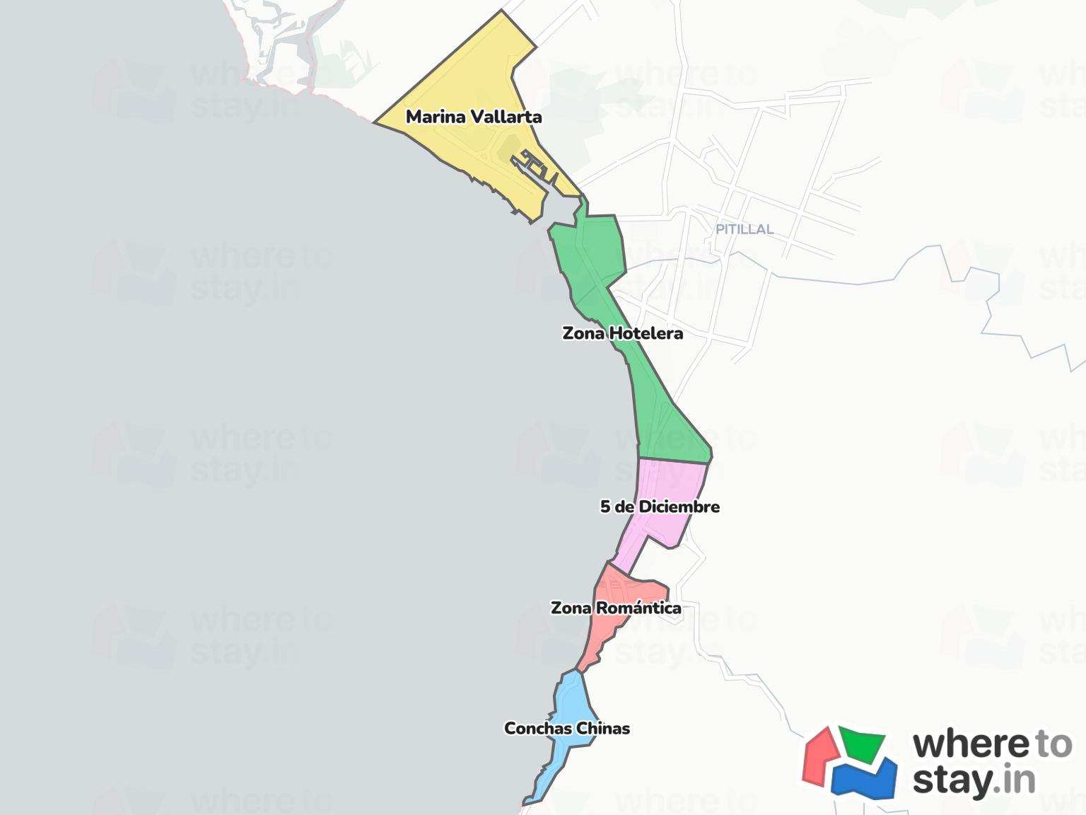 Puerto Vallarta Neighborhood Map