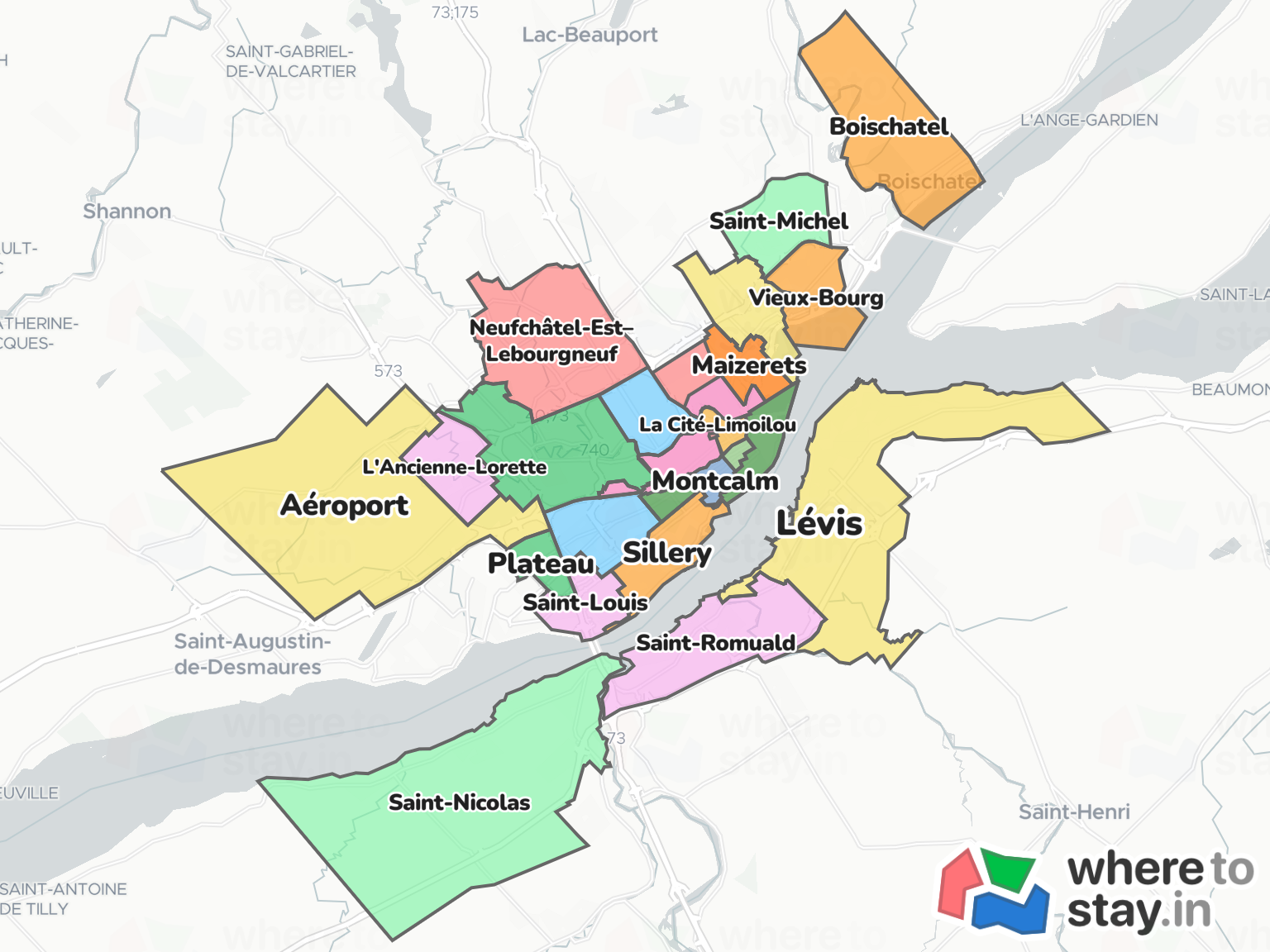 Quebec Neighborhood Map