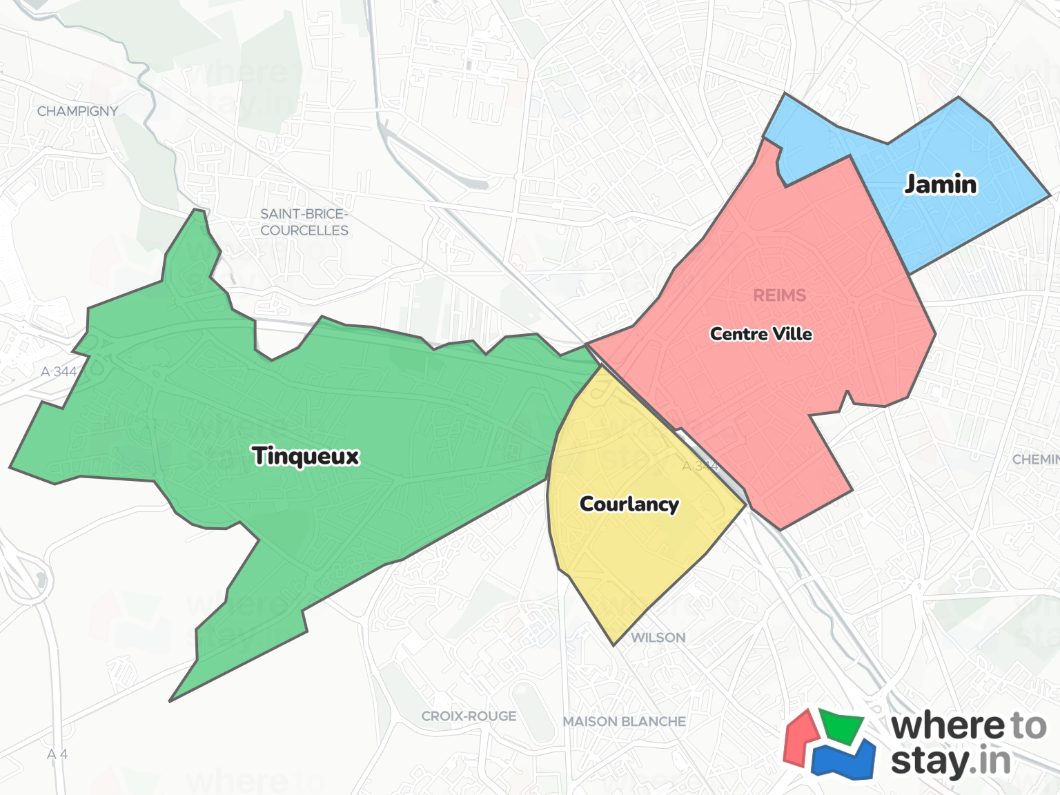 Reims Neighborhood Map