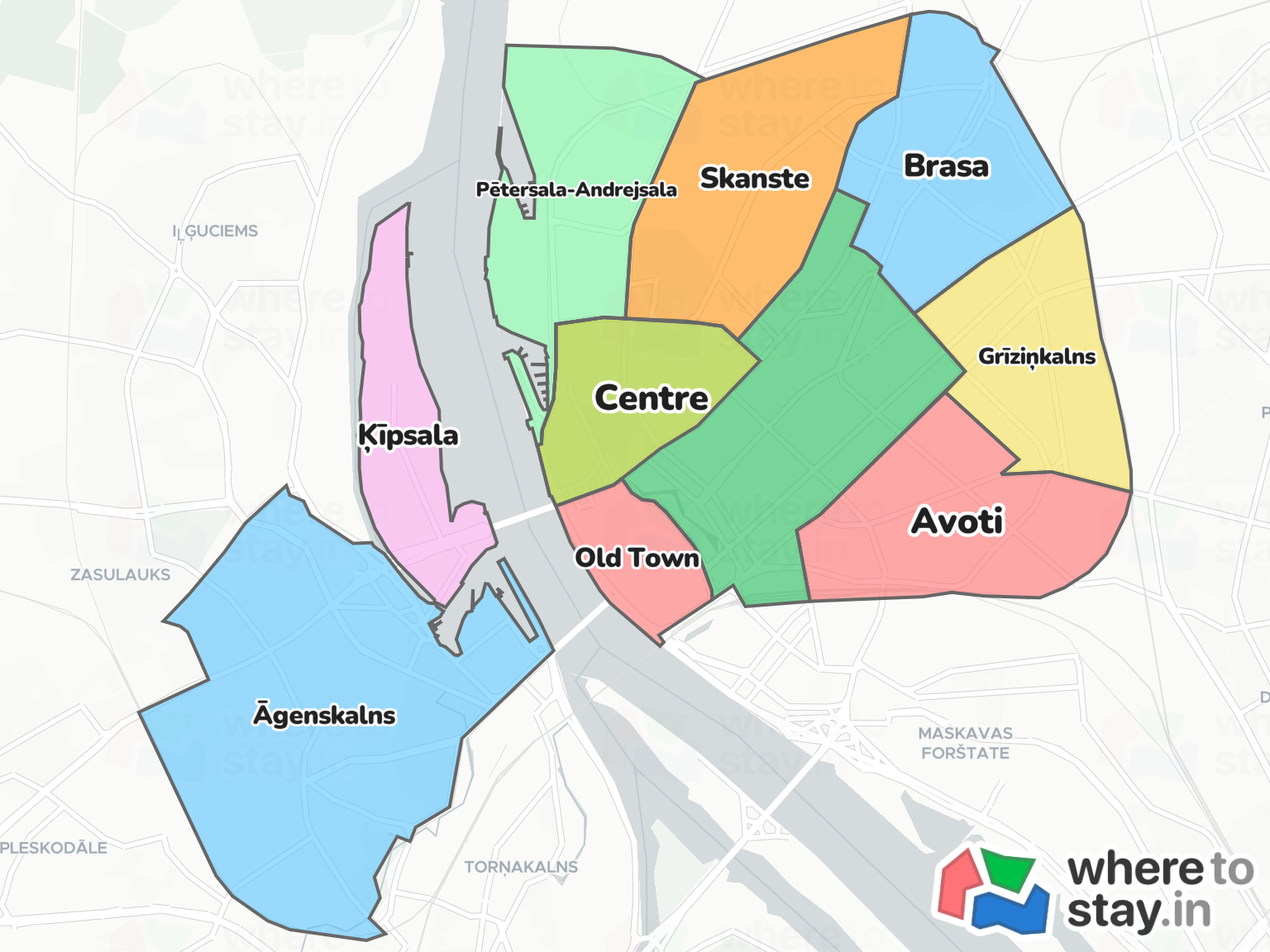 Riga Neighborhood Map