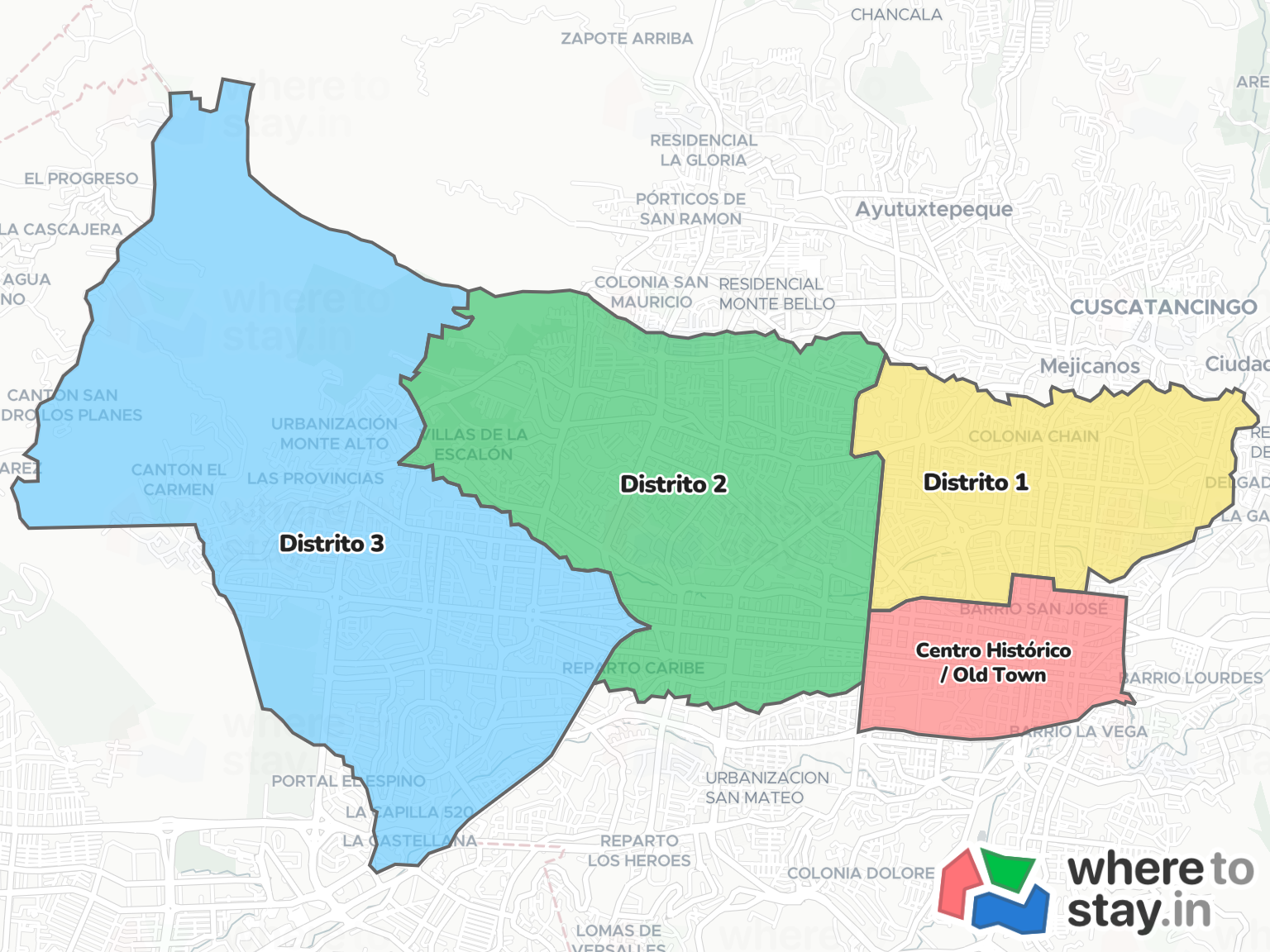 San Salvador Neighborhood Map
