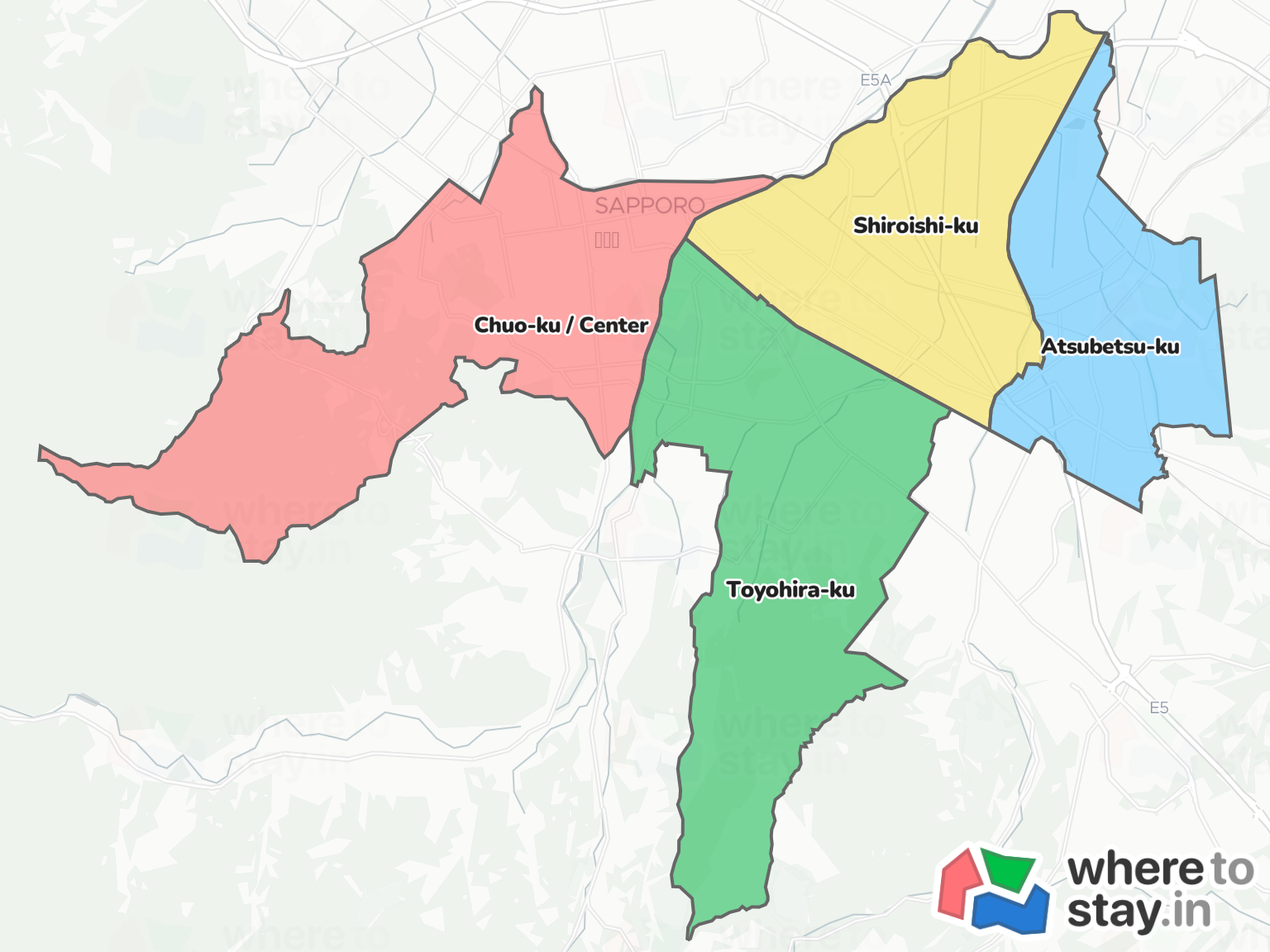 Sapporo Neighborhood Map