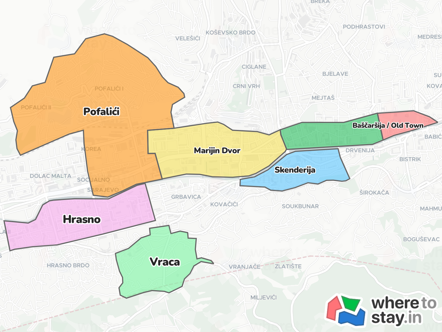 Sarajevo Neighborhood Map