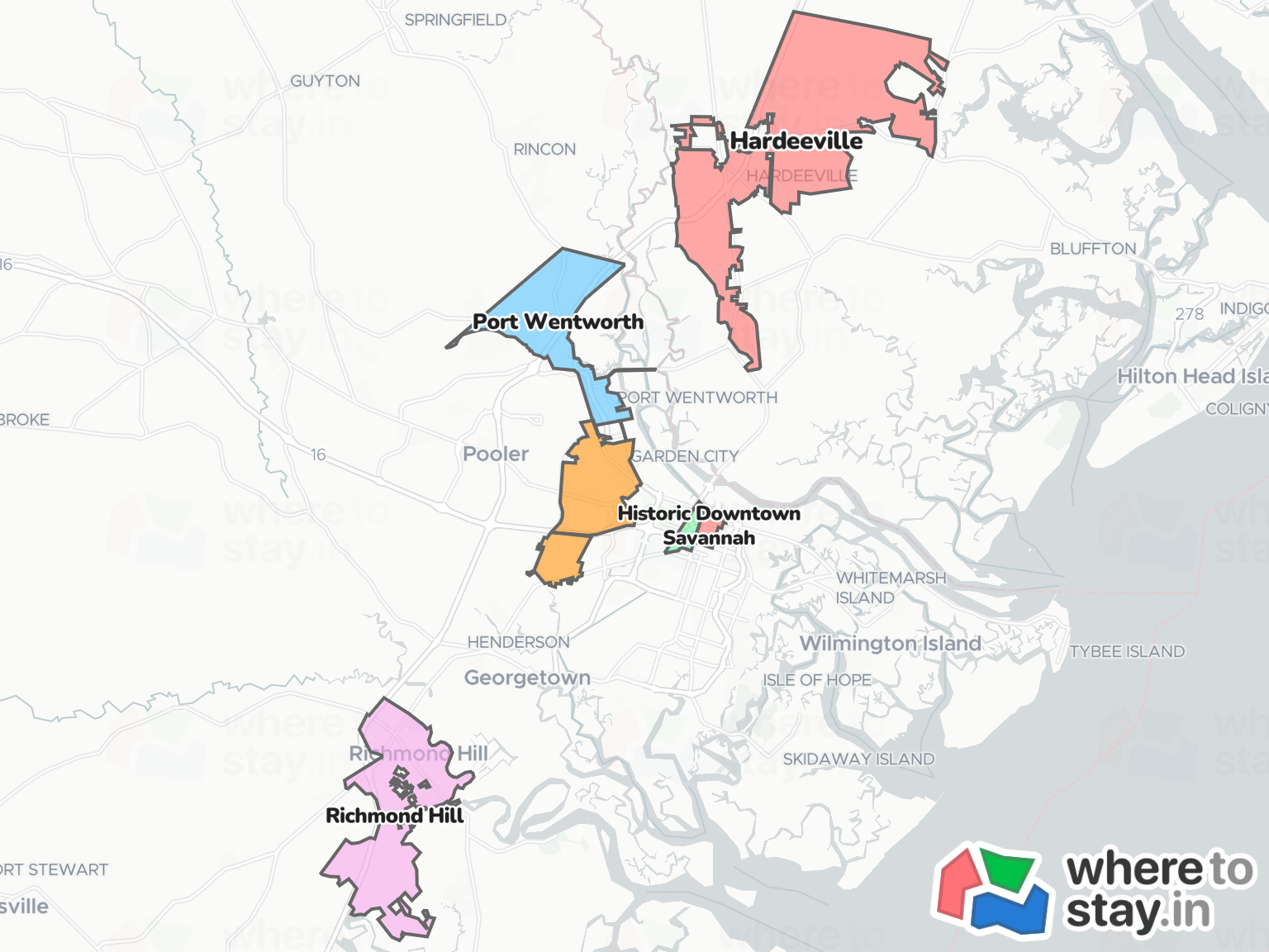 Savannah Neighborhood Map