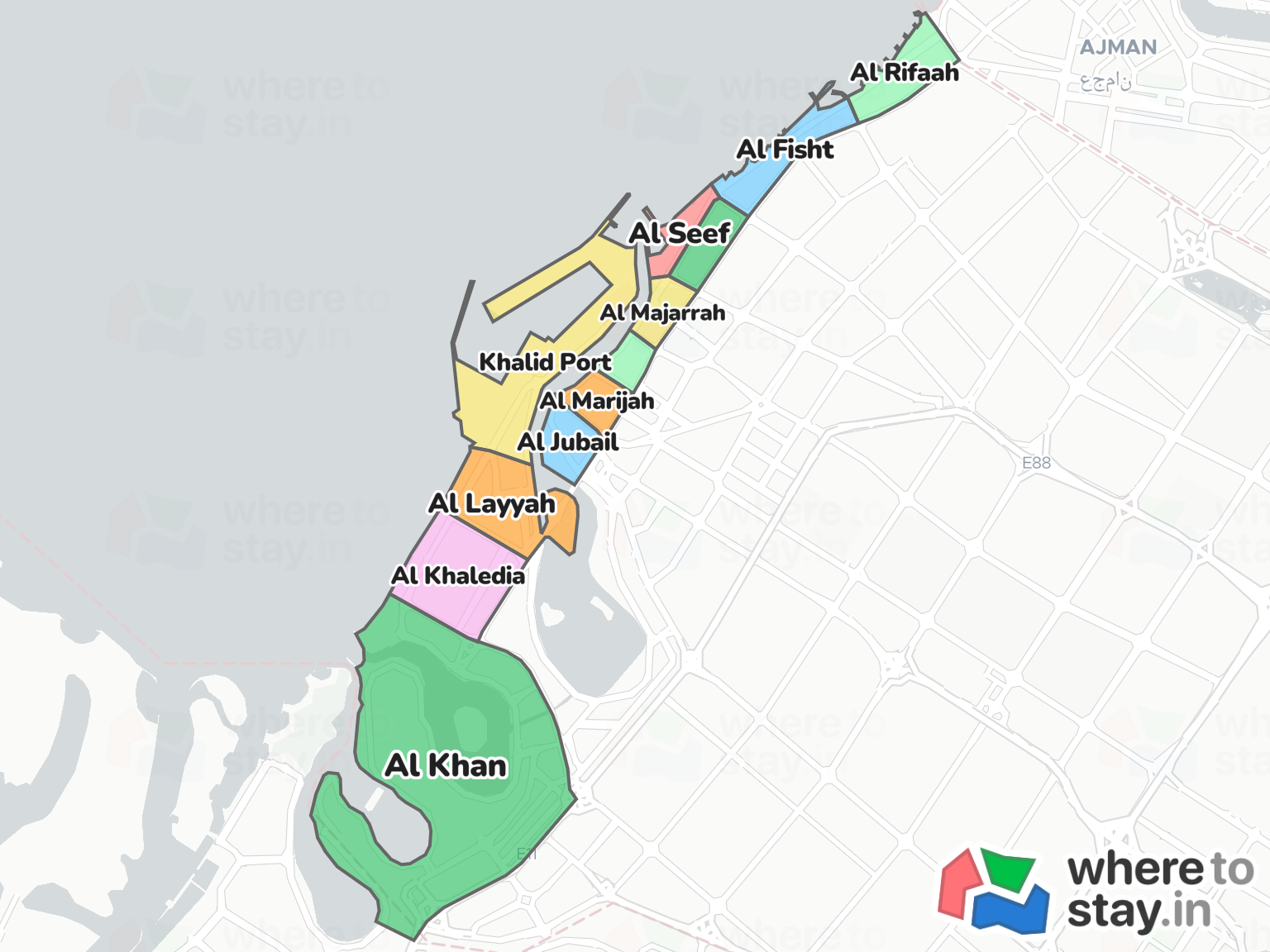 Sharjah Neighborhood Map