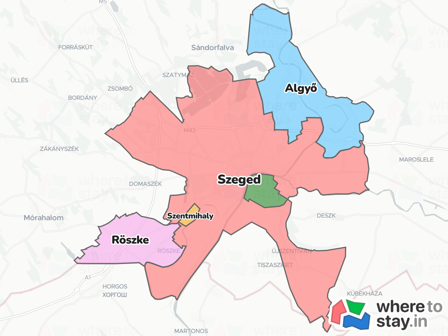 Szeged Neighborhood Map