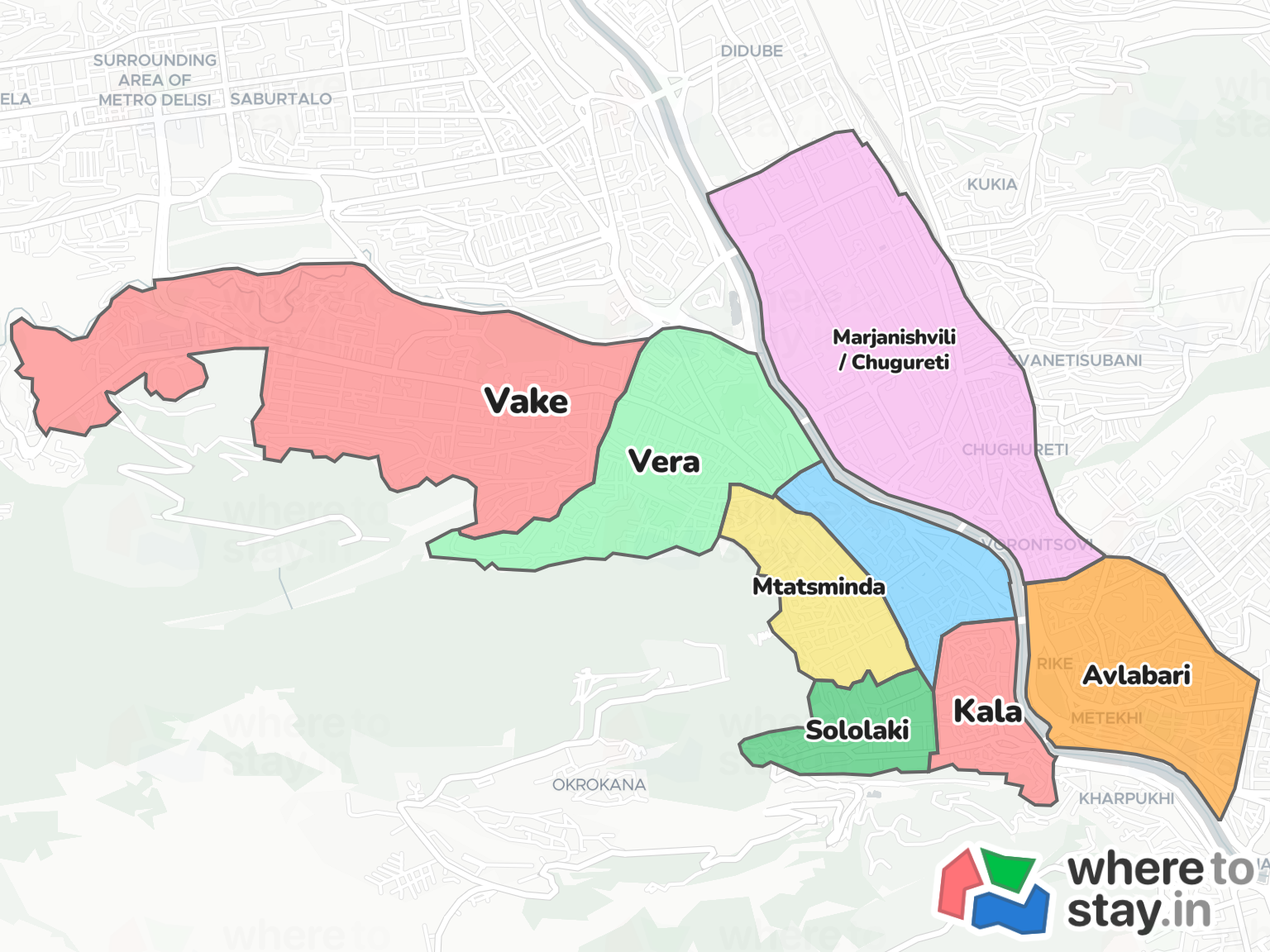 Tbilisi Neighborhood Map