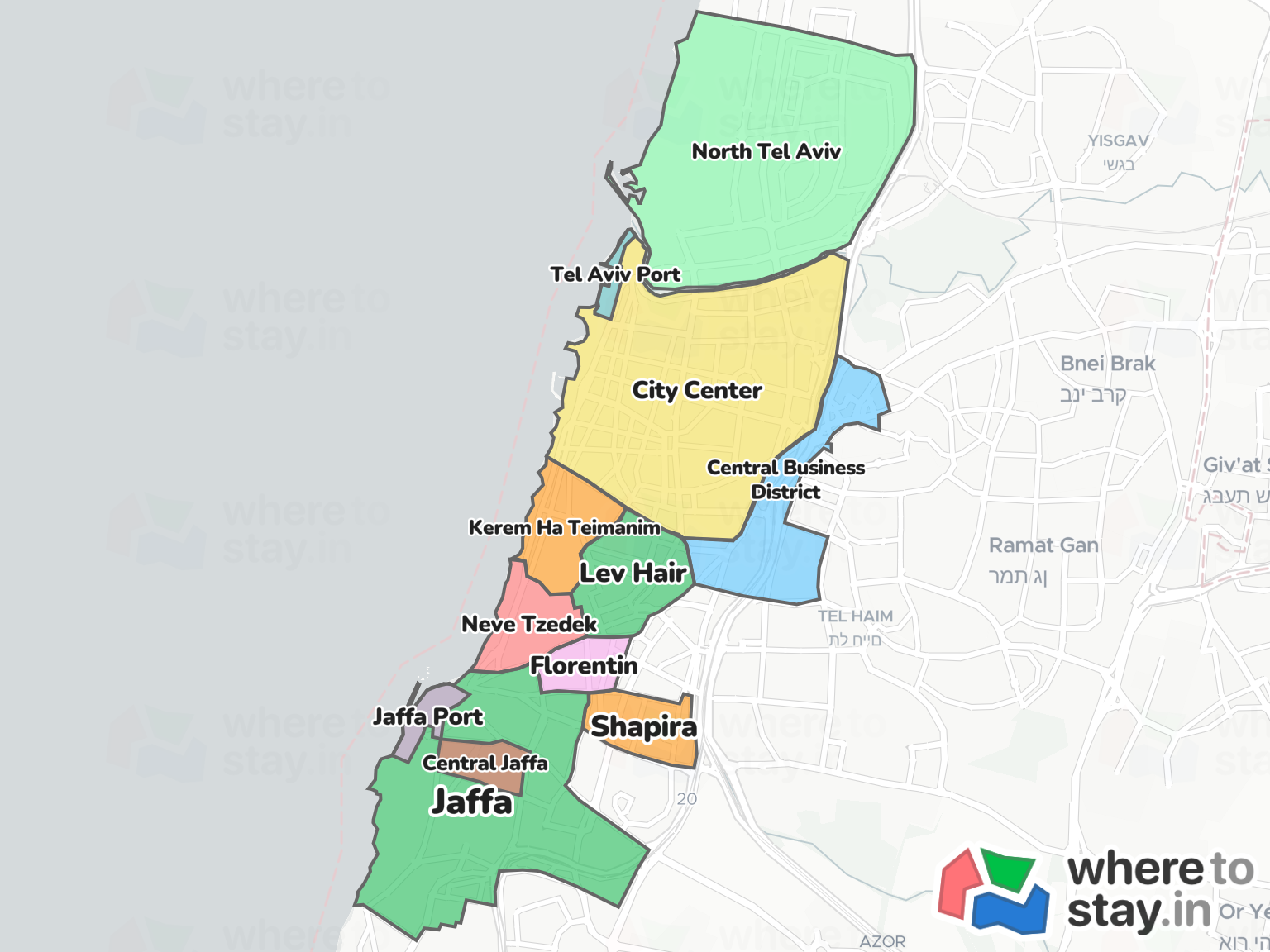 Tel Aviv Neighborhood Map