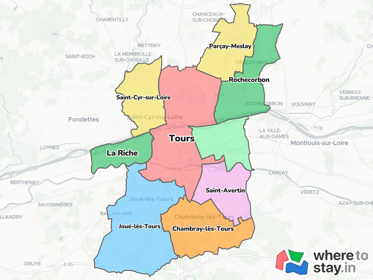 Tours Neighborhood Map