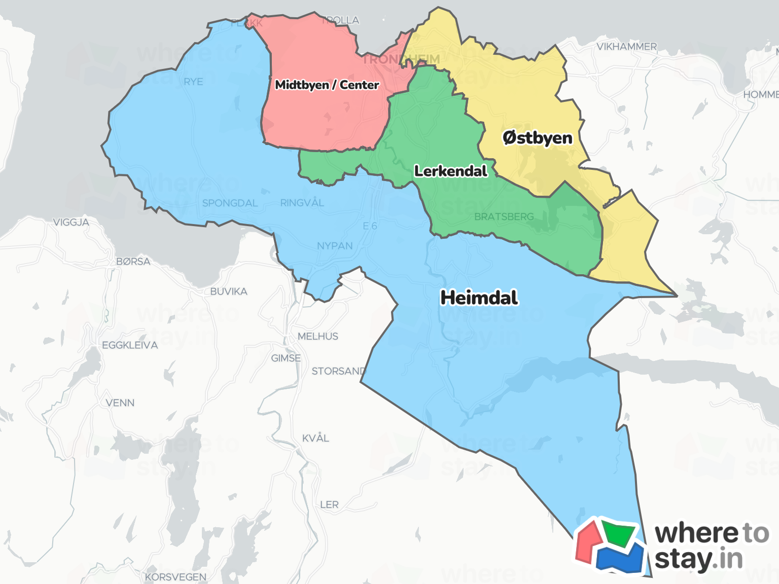 Trondheim Neighborhood Map