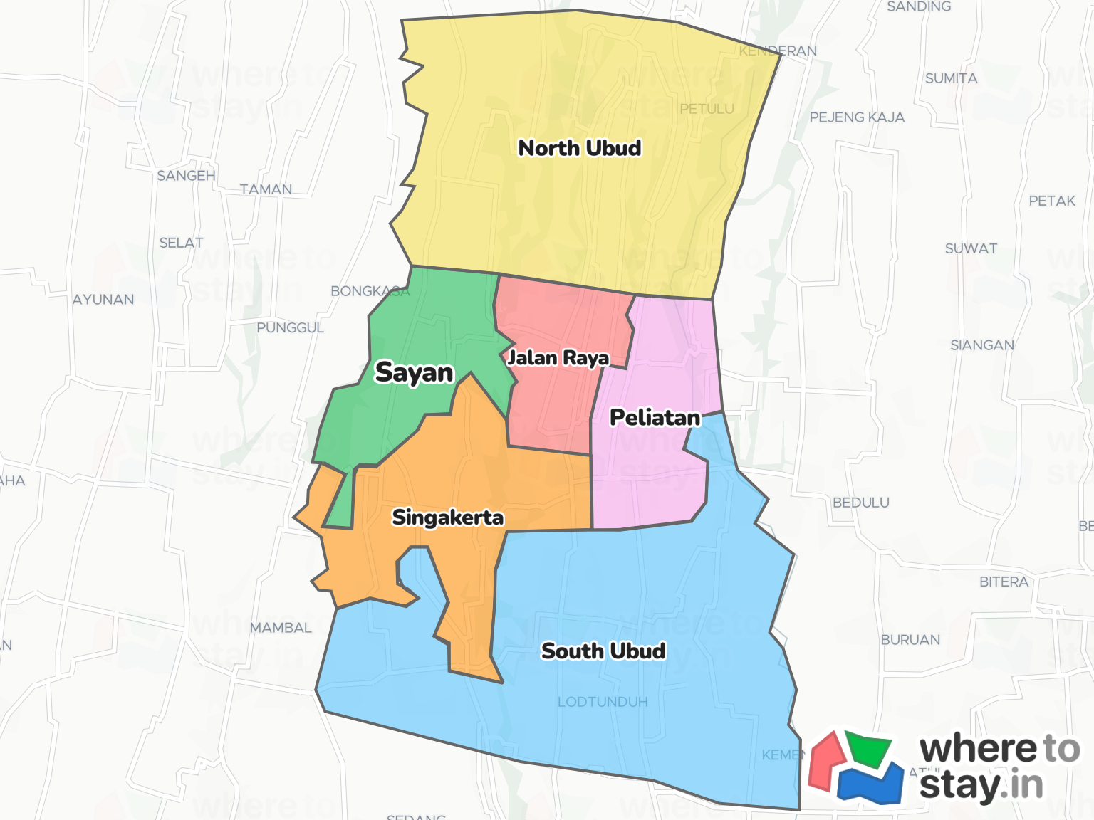 Ubud Neighborhood Map