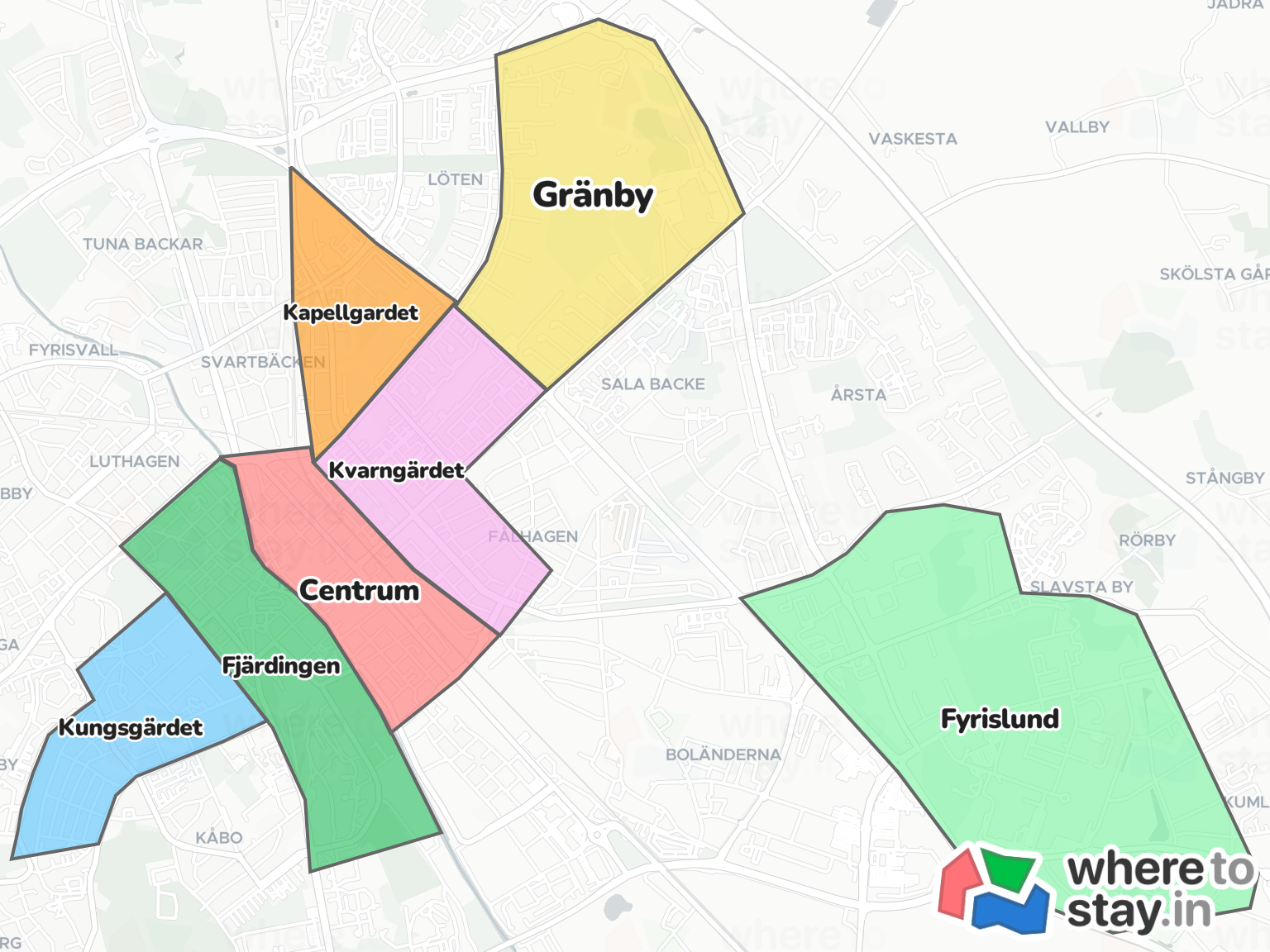 Uppsala Neighborhood Map