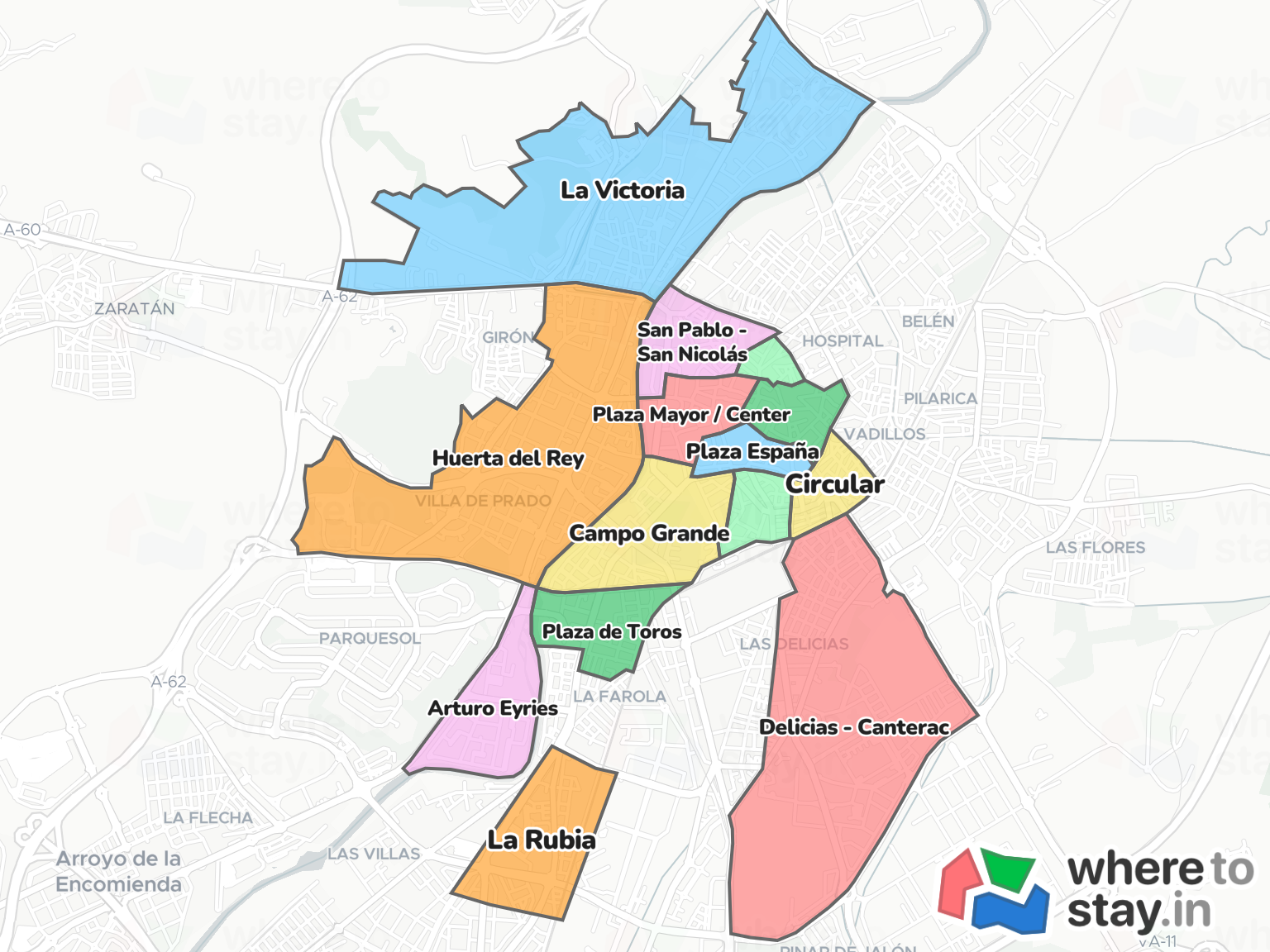 Valladolid Neighborhood Map