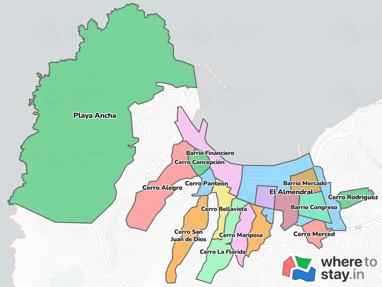 Valparaíso Neighborhood Map