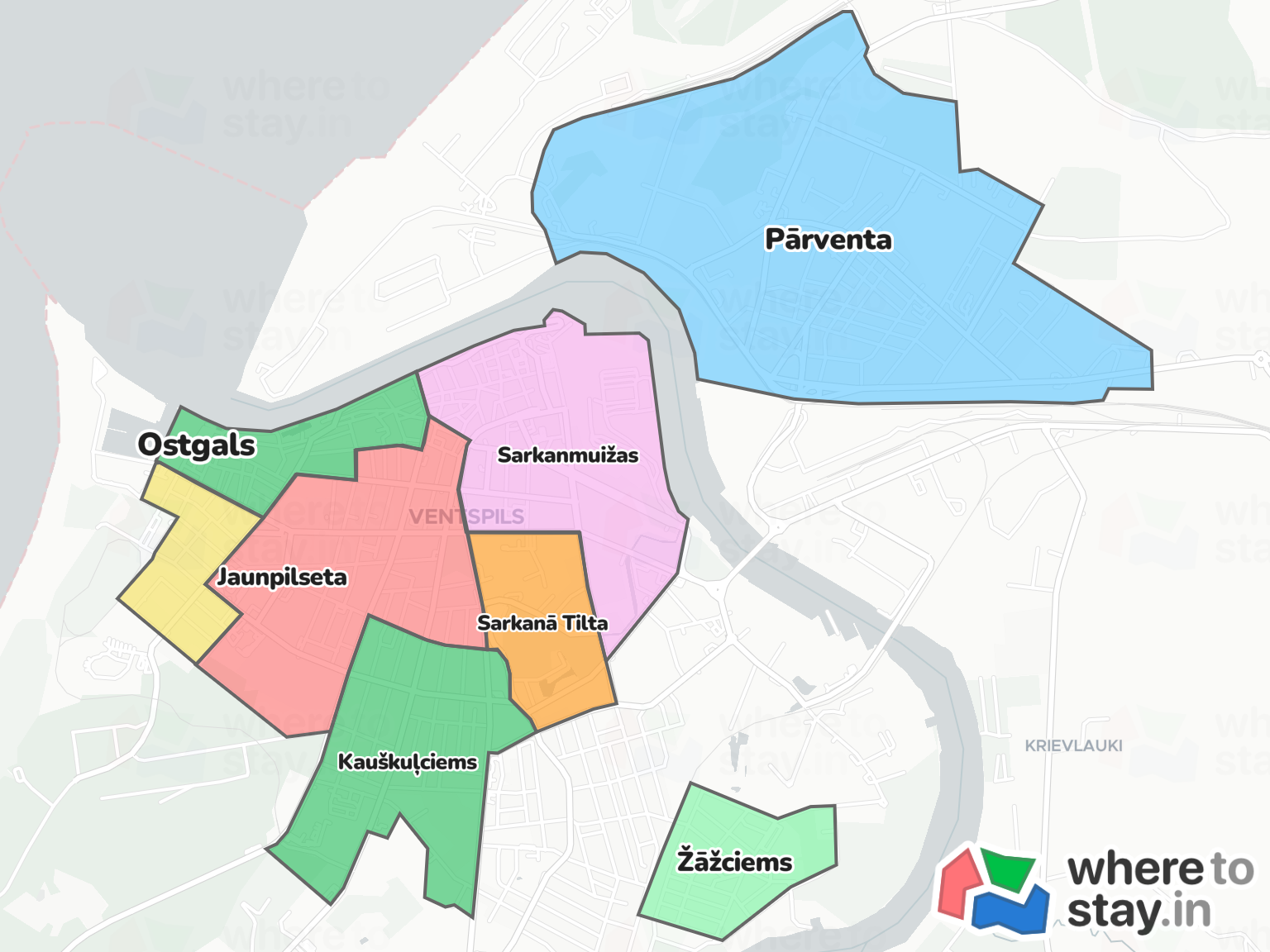 Ventspils Neighborhood Map