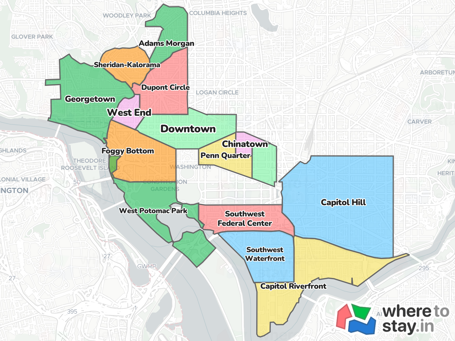 Washington Neighborhood Map