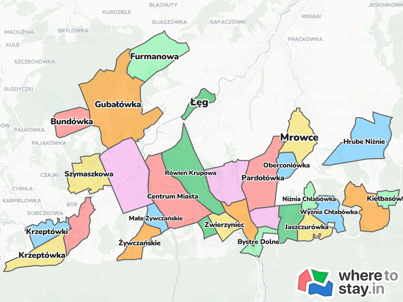 Zakopane Neighborhood Map